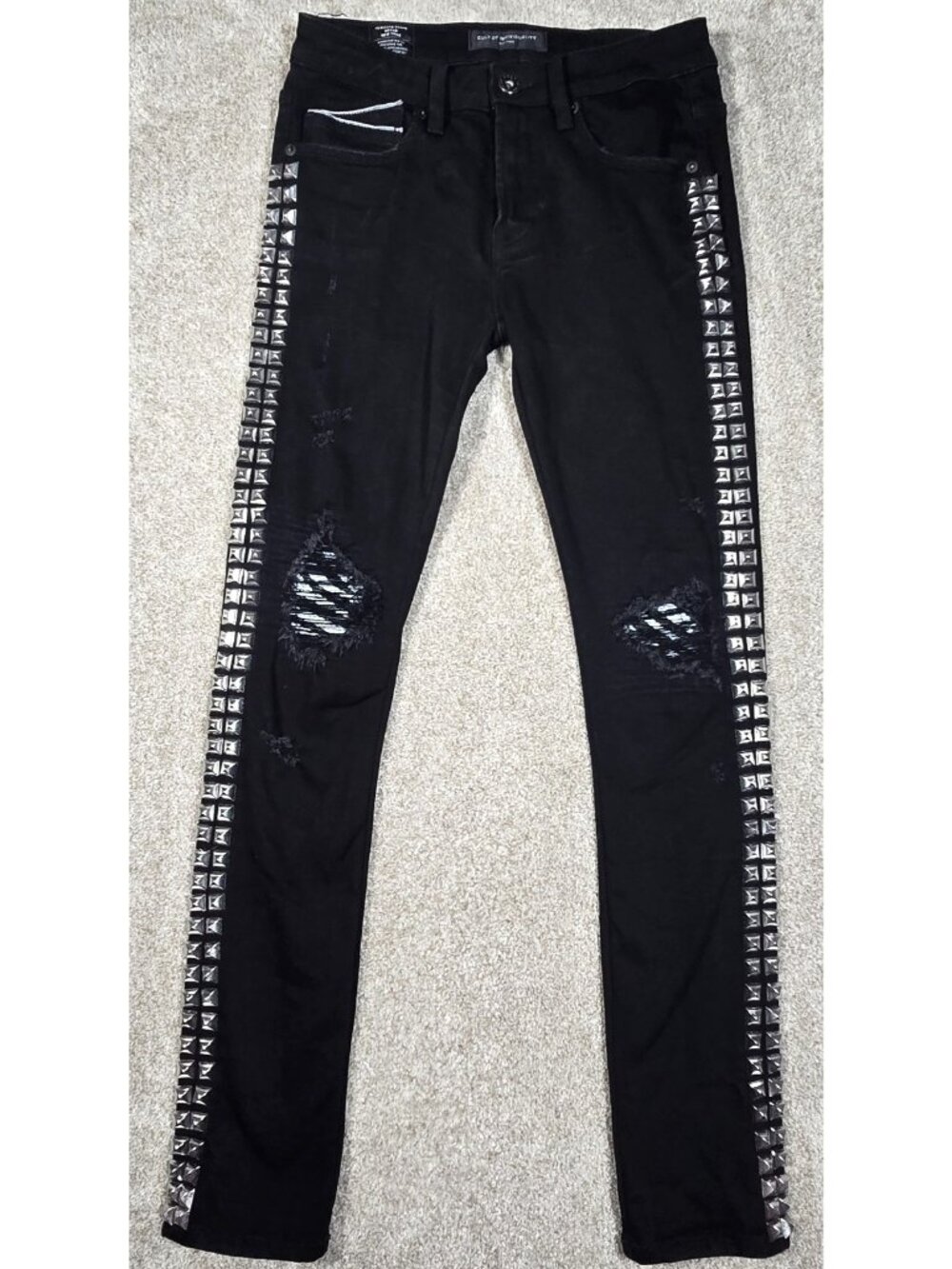 Cult of Individuality Jeans Punk Super Skinny Studded 622A1-SSO4V Black 30x32